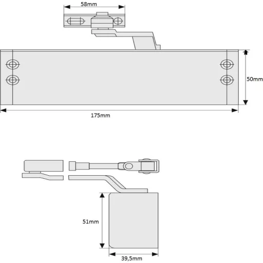 ABUS olajfékes ajtóbehúzó DC13023 - EZÜST (80 kg-ig)