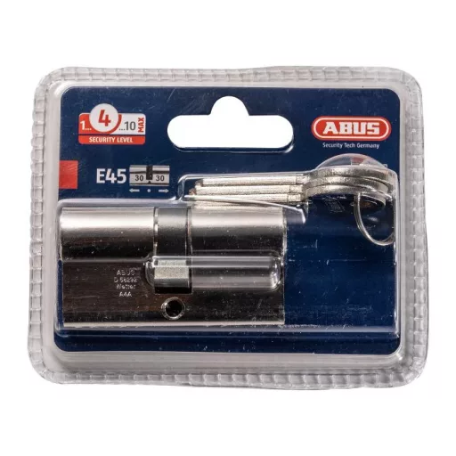 Cilinder zárbetét 3-kulcs 30x30 ABUS - E45N, FOGAZOTT kulcsos