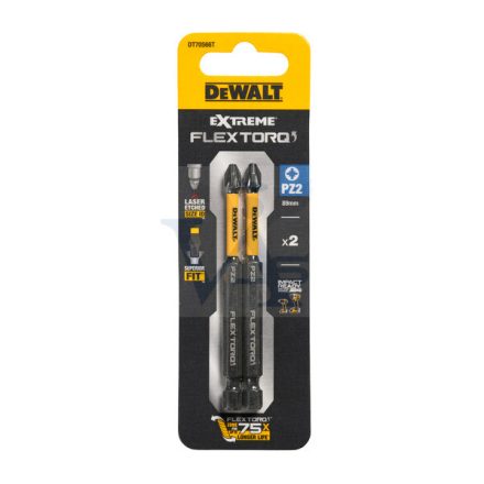 DEWALT gépi bit-fej PZ-2, 1/4" -  89mm FEKETE DT70566T-QZ - IMPACT (ütvecsavarozó géphez) AKCIÓ! (ÁR=1db!!)
