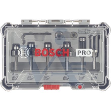 BOSCH profil és élmaró-készlet   6-rész - PRO (6mm szár) kofferes