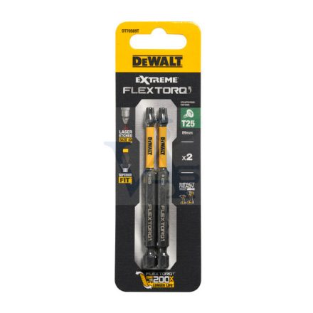 DEWALT gépi bit-fej T-25, 1/4" - 89mm FEKETE DT70569T-QZ - IMPACT (ütvecsavarozó géphez) AKCIÓ! (ÁR=1db!!)