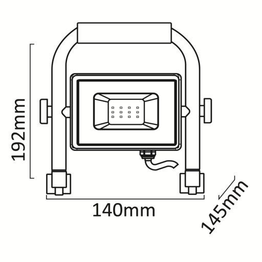 Hordozható reflektor   10w. AVIDE 230V  - Hálózati SMD LED - ALUMÍNIUM SLIM, ARFSFLCW (1000 lumen) IP65