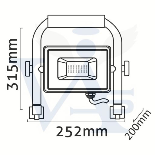 Hordozható reflektor   50w. AVIDE 230V  - Hálózati SMD LED - ALUMÍNIUM SLIM, ABLRSFLCW (1000 lumen) IP65