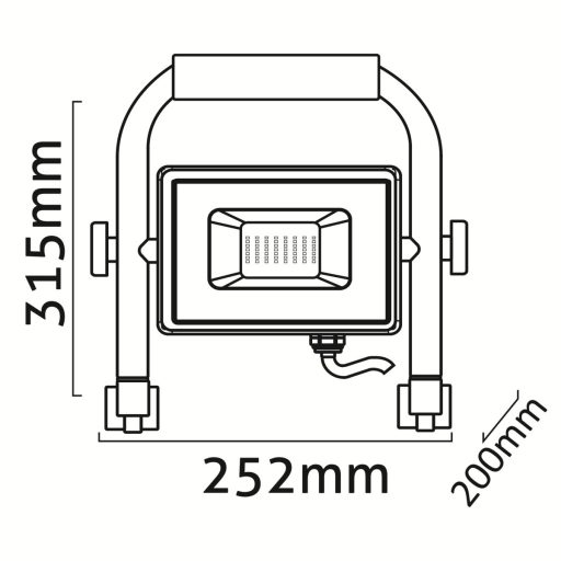 Hordozható reflektor   50w. AVIDE 230V  - Hálózati SMD LED - ALUMÍNIUM SLIM, ABLRSFLCW (1000 lumen) IP65