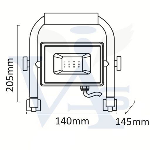 Hordozható reflektor   20w. AVIDE 230V  - Hálózati SMD LED - ALUMÍNIUM SLIM, ARFSFLCW (1000 lumen) IP65