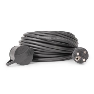   Hosszabbító 30fm Gumi szigetelt FEKETE - ENTAC ESEC44G-30 (3x1,5mm2)