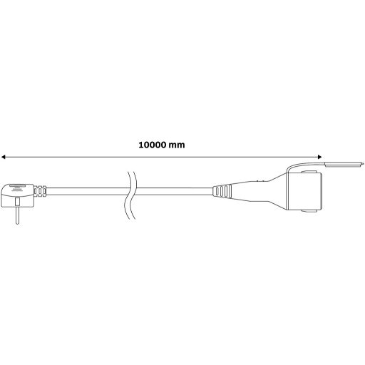Hosszabbító 10fm Gumi szigetelt FEKETE - ENTAC ESEC44G-10 (3x1,5mm2)