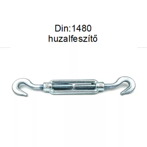 Huzalfeszítő DIN1480 M-10mm horg. Kampó-Kampó - Minősített