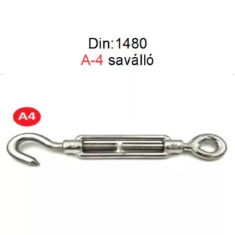   Huzalfeszítő DIN1480-A4 M-  8mm  Kampó-Szem   - Minősített SAVÁLLÓ (inox)