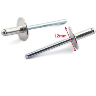   Húzószegecs ASL 3,9x10 Alu-Acél-peremes  - 12mm DSU NAGYPEREMŰ