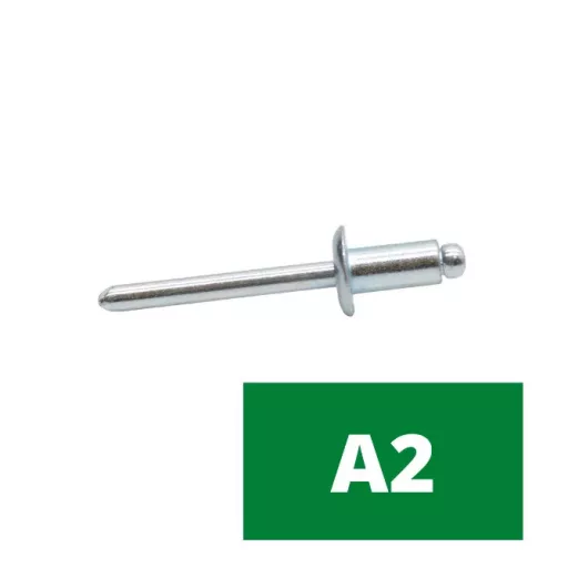 Húzószegecs-A2 IIT 4,0x16 INOX-INOX  - TopPOP nyitott félgömbfej ROZSDAMENTES
