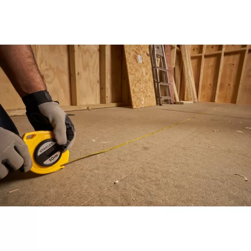 STANLEY mérőszalag 10,0fm/9,5mm ACÉL - Zárt földmérő, SÁRGA-FEKETE (0-34-102)