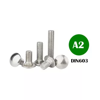 Csavar kapupánt-A2 DIN603 M  8x  16  - INOX ROZSDAMENTES