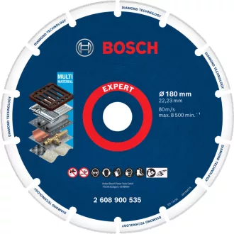   BOSCH gyémánt vágótárcsa 180x22,23 - EXPERT metal (nagyteljesítményű fémvágólap)