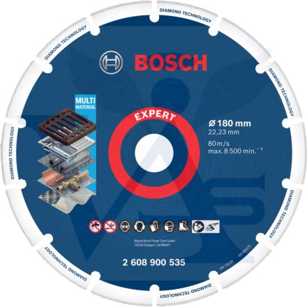 BOSCH gyémánt vágótárcsa 180x22,23 - EXPERT metal (nagyteljesítményű fémvágólap)