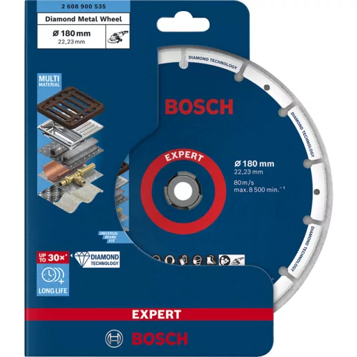 BOSCH gyémánt vágótárcsa 180x22,23 - EXPERT metal (nagyteljesítményű fémvágólap)