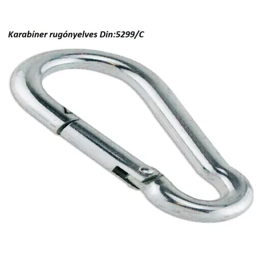 Karabíner C   90x  9 DIN5299  - TŰZOLTÓ    Teherbírás:125kg