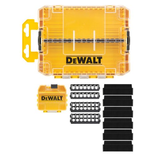 DEWALT Bitfej tárolószertiment doboz DT70802-QZ - TOUGH CASE+ (közepes méretű + kis tartozékos tárolók)