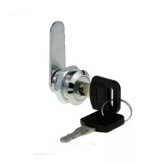   Lemezszekrény zár Cilinderes 16mm CL103-16_55-10 - IMPORT, króm (2 kulcs
 2-oldalas)