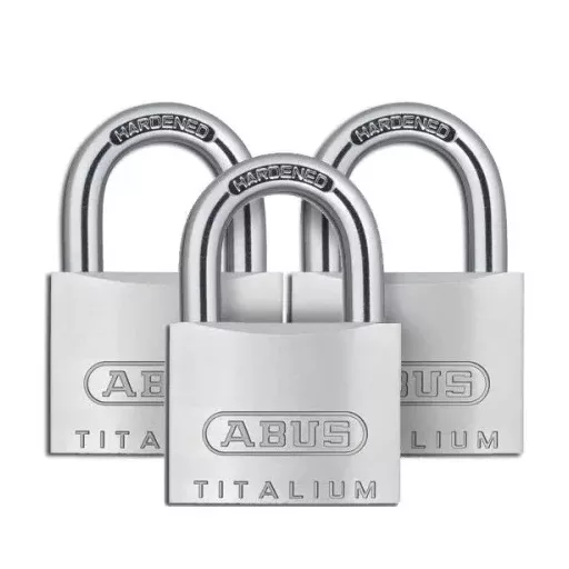 Lakat 40mm azonos zárlatú ABUS - TITALIUM  727TI/40  "TRIPLES"  (3db lakat- 4db kulcs) -569586-
