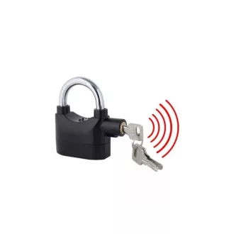   Lakat 70mm Riasztós MIC Q10 Normál kengyeles - EDZETT 110db hangerő (+tartozék LR44 gombelem)