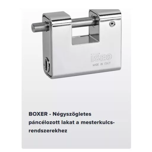 Lakat 90mm U-lakat ISEO  BOXER  - Páncél lakat cilinderbetét nélkül!