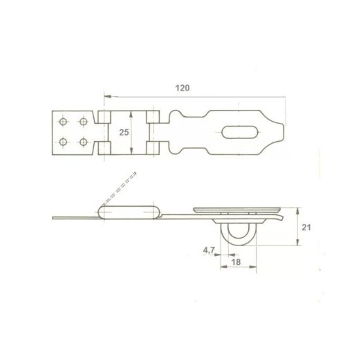 Lakatpánt 120mm Horganyzott LEMEZ ELZETT