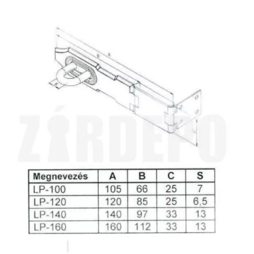 Lakatpánt 120mm Horganyzott LEMEZ ELZETT