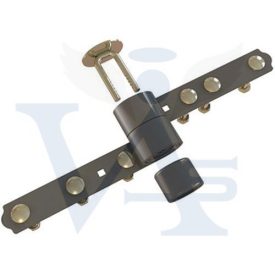   Lakatpánt 220mm Erősített  acél TOKOZ UZ220 - Kétszárnyú ajtóra, kapura, garázsajtóra (kódkártyás)