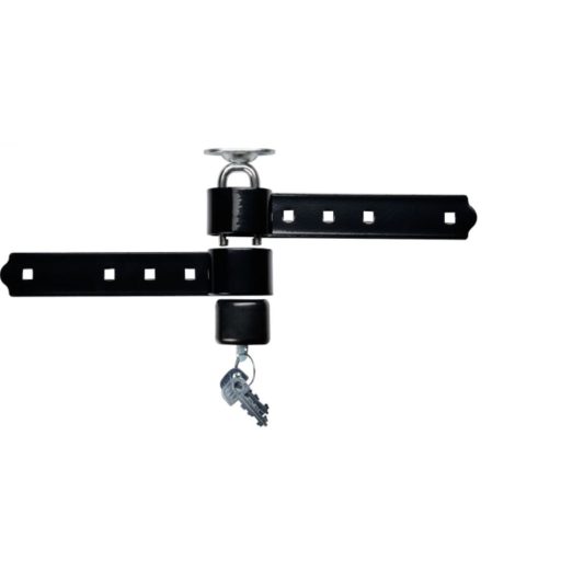 Lakatpánt 220mm Erősített  acél TOKOZ UZ220 - Kétszárnyú ajtóra, kapura, garázsajtóra (kódkártyás)