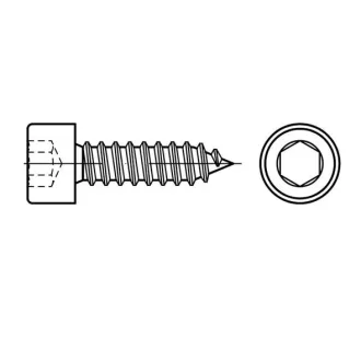   Lemezcsavar ÖNMETSZŐ-BKNY 4,8x  32,0mm  - Hengeres Belsőkulcs nyílású-fej DIN912/C15