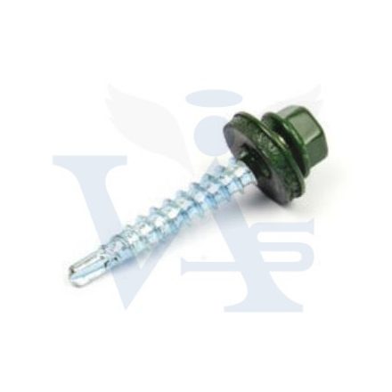 Lemezcsavar RAL 4,8x 19,0mm  EPDM RAL6020  - ÖNFÚRÓ-FÉM HATL. DIN7504/K. (krómzöld)