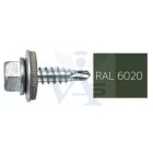 Lemezcsavar RAL 4,8x 19,0mm  EPDM RAL6020  - ÖNFÚRÓ-FÉM HATL. DIN7504/K. (krómzöld)