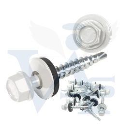   Lemezcsavar RAL 4,8x 19,0mm  EPDM RAL9010  - ÖNFÚRÓ-FÉM HATL. DIN7504/K (tisztafehér)