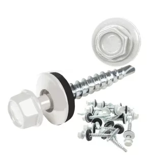   Lemezcsavar RAL 4,8x 19,0mm  EPDM RAL9010  - ÖNFÚRÓ-FÉM HATL. DIN7504/K (tisztafehér)