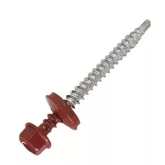   Lemezcsavar RAL 4,8x 19,0mm EPDM RAL3009  - ÖNFÚRÓ-FÉM HATL. DIN7504/K (oxid vörös)