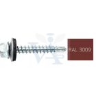 Lemezcsavar RAL 4,8x 19,0mm EPDM RAL3009  - ÖNFÚRÓ-FÉM HATL. DIN7504/K (oxid vörös)