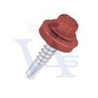 Lemezcsavar RAL 4,8x 19,0mm EPDM RAL3009  - ÖNFÚRÓ-FÉM HATL. DIN7504/K (oxid vörös)