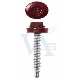   Lemezcsavar RAL 4,8x 19,0mm EPDM RAL3011  - ÖNFÚRÓ-FÉM HATL. DIN7504/K (barnás vörös)