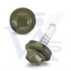 Lemezcsavar RAL 4,8x 19,0mm EPDM RAL6003  - ÖNFÚRÓ-FÉM HATL. DIN7504/K (olivazöld)