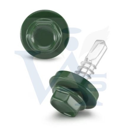 Lemezcsavar RAL 4,8x 19,0mm EPDM RAL6009  - ÖNFÚRÓ-FÉM HATL. DIN7504/K (fenyőzöld)