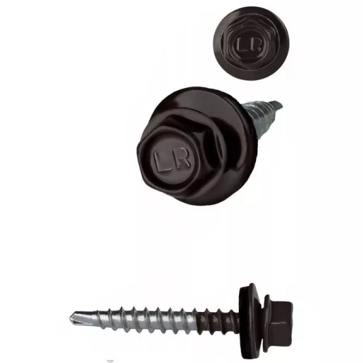 Lemezcsavar RAL 4,8x 19,0mm EPDM RAL8019  - ÖNFÚRÓ-FÉM HATL. DIN7504/K (szürkésbarna)