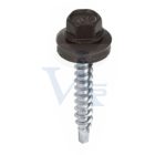 Lemezcsavar RAL 4,8x 19,0mm EPDM RAL8019  - ÖNFÚRÓ-FÉM HATL. DIN7504/K (szürkésbarna)