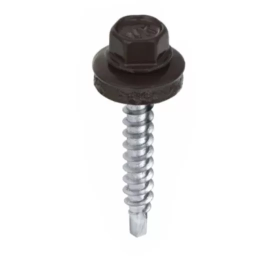 Lemezcsavar RAL 4,8x 19,0mm EPDM RAL8019  - ÖNFÚRÓ-FÉM HATL. DIN7504/K (szürkésbarna)