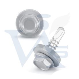   Lemezcsavar RAL 4,8x 19,0mm EPDM RAL9006  - ÖNFÚRÓ-FÉM HATL. DIN7504/K (fehéralumínium)