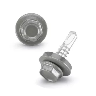   Lemezcsavar RAL 4,8x 19,0mm EPDM RAL9007  - ÖNFÚRÓ-FÉM HATL. DIN7504/K (szürkealumínium)