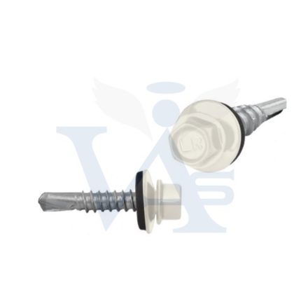 Lemezcsavar RAL 4,8x 19,0mm EPDM RAL9010  - ÖNFÚRÓ-FÉM HATL. DIN7504/K (tiszta-fehér)