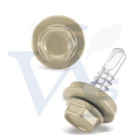   Lemezcsavar RAL 4,8x 19,0mm FŰZŐ EPDM RAL1015  - ÖNFÚRÓ-FÉM HATL.DIN7504/K (világoselefántcsont- fehér)