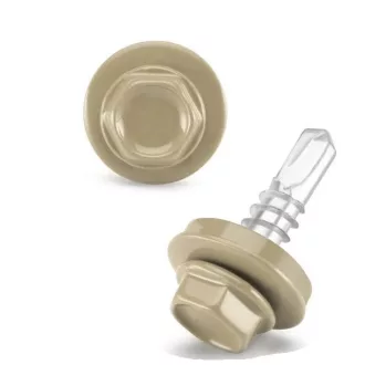   Lemezcsavar RAL 4,8x 19,0mm FŰZŐ EPDM RAL1015  - ÖNFÚRÓ-FÉM HATL.DIN7504/K (világoselefántcsont- fehér)