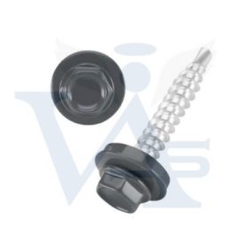   Lemezcsavar RAL 4,8x 19,0mm FŰZŐ EPDM RAL7022  - ÖNFÚRÓ-FÉM HATL. DIN7504/K (umbraszürke)